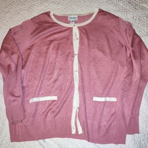 Pink button up cardigan 2X